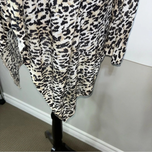 Chico’s Cardigan Women 0 XS Animal Print Open Front Waterfall Oversized Popular - Picture 7 of 10